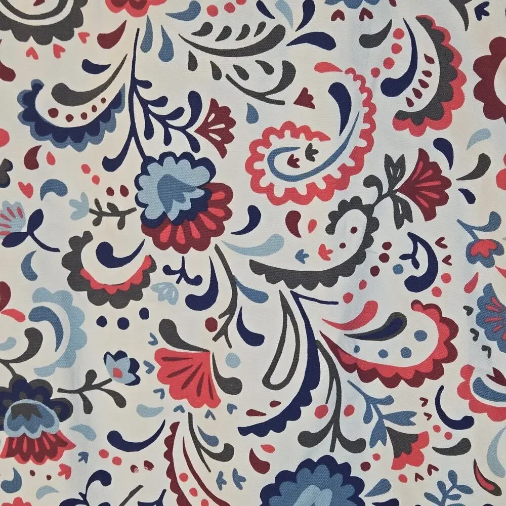 IKEA Kratten 20 X 20 Floral Pillow Cover Scandinavian Folk Art Boho Blue Red Zip